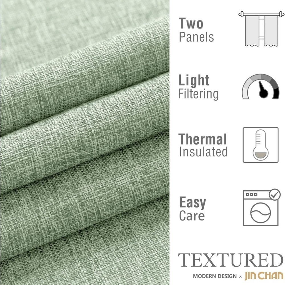 JINCHAN FAUX LINEN CURTAINS - Picture 3 of 7